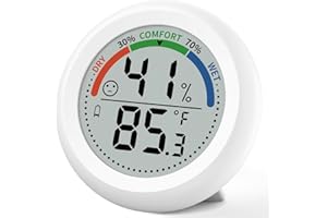 BUDSOM Digital Room Thermometer Hygrometer Indoor-Humidity Meter Monitor with Accurate Temperature Humidity Sensor Comfort Indicator ℃/℉ Switch for Wall Baby Home Greenhouse Cellar Garage Nest Reptile