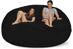 Chill Sack Bean Bag Chair Cover, 8-feet, Microsuede - Black