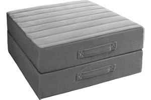 Codi Thick Replacement Couch Cushions 2 Sets, Upholstery Foam with Washable Covers for Sofa Cushion Chair Meditation - 24 × 24 × 5 Inch, High Density Foam, Grey