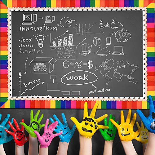 49 Feet Bulletin Board Borders School Themed Decorative Stickers Confetti Teaching Press Border for School Classroom Chalkboard Decoration