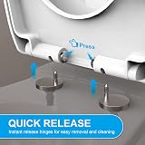 Ibergrif Soft Close Toilet Seat White O Shape Quick Release Adjustable Hinges view 6