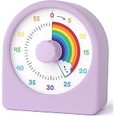 LIORQUE Visual Timer for Kids with Pause Function and Protective Case | Rainbow Timer, 3-level Volume, 60-Minute Kids Countdown Timer for Classroom Kitchen Office ADHD, AAA Batteries Included