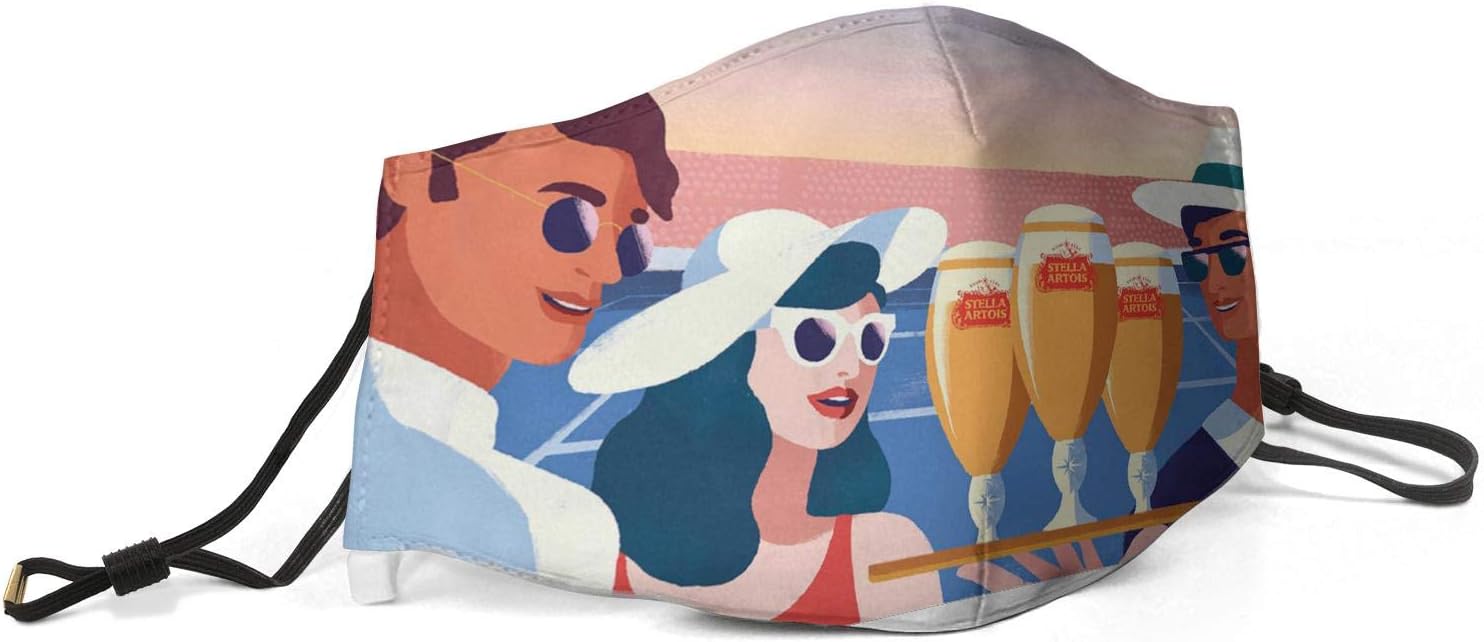 Together T Fight Co-vid 19 Ski Mask Adjustable Stella-Artois-Beer-Lotus-Wine-Bottle-Gray- Winter Warmer Face Mask