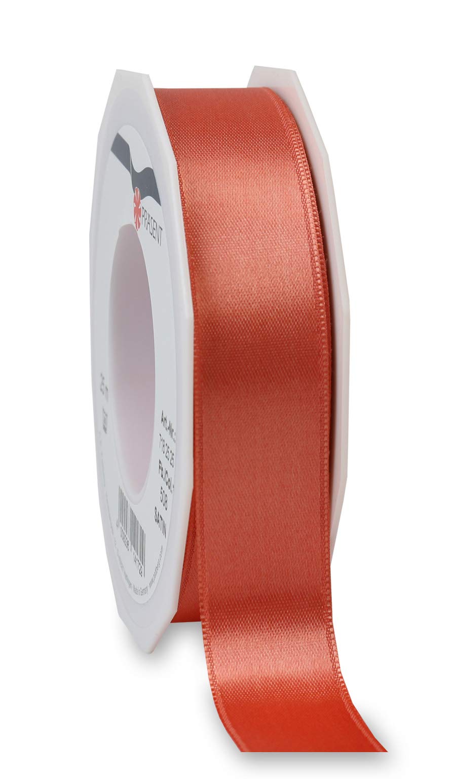 Präsent - Satin Ribbon Living Coral 25 mm width, 25 m length