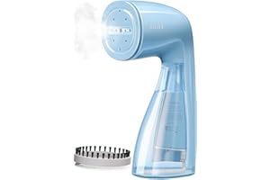 HiLIFE Steamer for Clothes, 1100W Clothes Steamer with Large 300ml Tank, Handheld Clothing Steamer, Fabric Wrinkle Remover, Portable & Compact Travel Size Garment Steamer ONLY FOR 120V (Blue)
