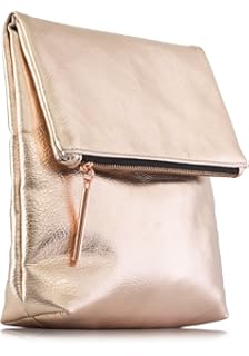 rose gold large clutch bag