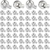 PH PandaHall 60PCS Stopper Crimp Beads, 925 Sterling Silver Plated Spacer Beads Metal Brass Crimp Bead Positioning Flat Round Bead for DIY Bracelet Necklace Jewelry Making Accessories