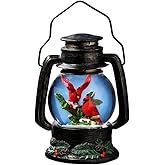 The San Francisco Music Box Company Cardinals Antique Lantern Snow Globe