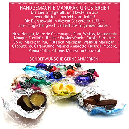 Hallingers Oster-Geschenk-Set 1 Schokolade, 9er Trüffel und 20 Ostereiern für Ostern (519g) - Easter Bag Green Blue… – Bild 5