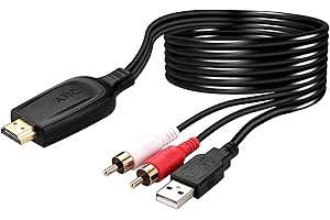 UNSTINCER 192KHz HDMI ARC to RCA Audio Converter for TV to Soundbar, Plug & Play 3.6ft/1.1m ARC to L/R Stereo RCA Male Cable Audio Extractor Adapter Splitter for Sound System Speaker Home Theater [PCM Only]