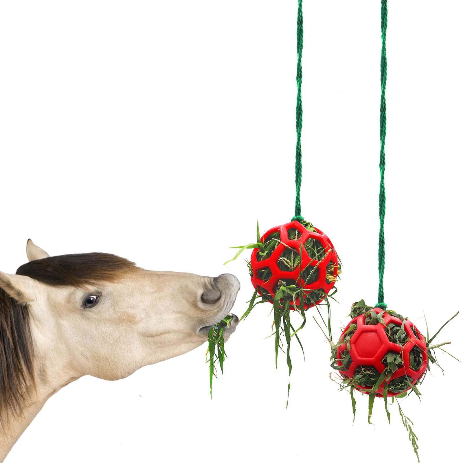 Tirifer 2pcs Horse Treat Ball Hay Feeder Toy - Stress Relief for Horse, Goat, Sheep - Stall, Paddock