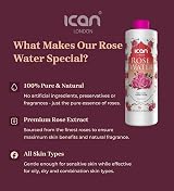 Ican London Natural Rose Water 500ml Pure Skincare Toner Aromatherapy Mist view 3