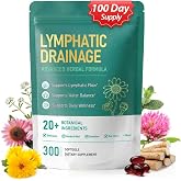 Dobeko 21-in-1 Lymphatic Drainage Supplement 300 Softgels | Herbal Blend with Burdock Root, Echinacea &amp; Dandelion to Support Circulation, Fluid Balance &amp; Immune Wellness