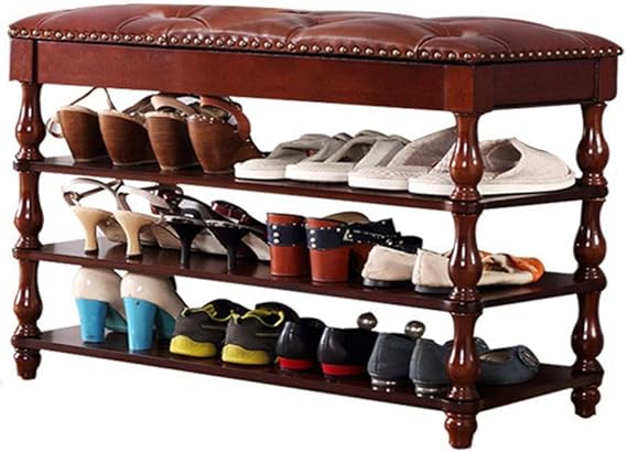YLCJ Taburete para el hogar-Taburete para Zapatos de 3 Niveles con
