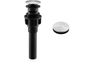 KENES Bathroom Sink Drain Stopper Pop up Sink Drain with Overflow, Brushed Nickel Lavatory Bathroom Vanity Sink Drain Assembly, Built-in Anti-Clogging Strainer