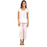 Casual Nights Women's Short Sleeve Floral Capri Pajama Set