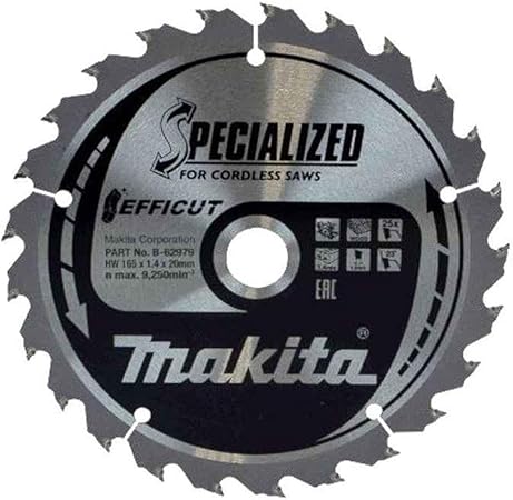 Makita B 62979 Efficut Scie Plongeante Sans Fil Tct Lame 165 Mm X 20 Mm X 25 T Amazon Fr Bricolage
