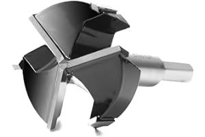 Vouyar 2 Inch Forstner Drill Bit, Triple-Flute Carbide Tipped Forstner Bit for Hard Wood, Soft Wood, Veneered Plywood, Plastic, Drilling Hole Saw Woodworking Hinge Cutter Tool