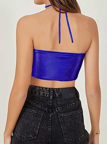 Women's Starfire Costume Mermaid Sexy Blue Crop Top Halloween Rave