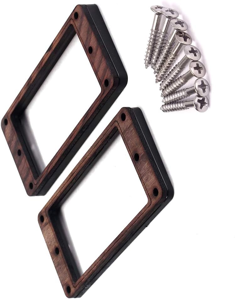 Alnicov 2 Pcs Curved Bottom Humbucker Pickup Ring Set for Epiphone Guitar Accessories,Rosewood - Image 3