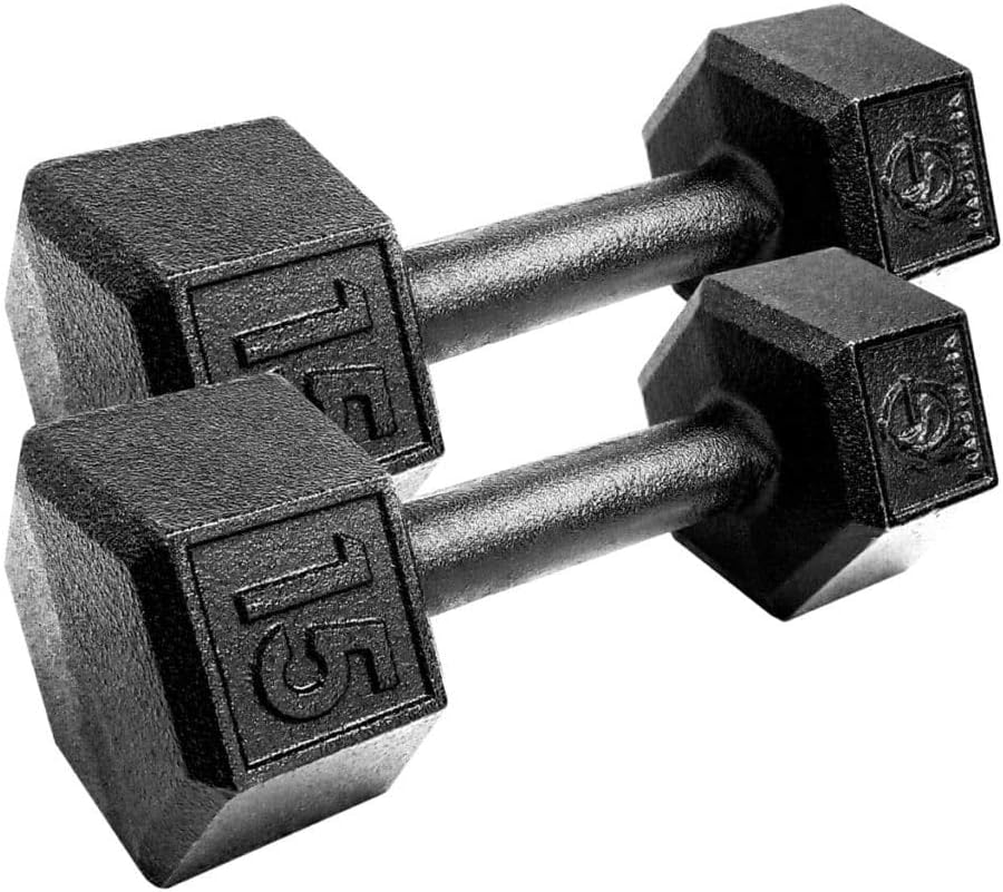 15lb Pair Cast Iron Dumbbells Sports & Outdoors