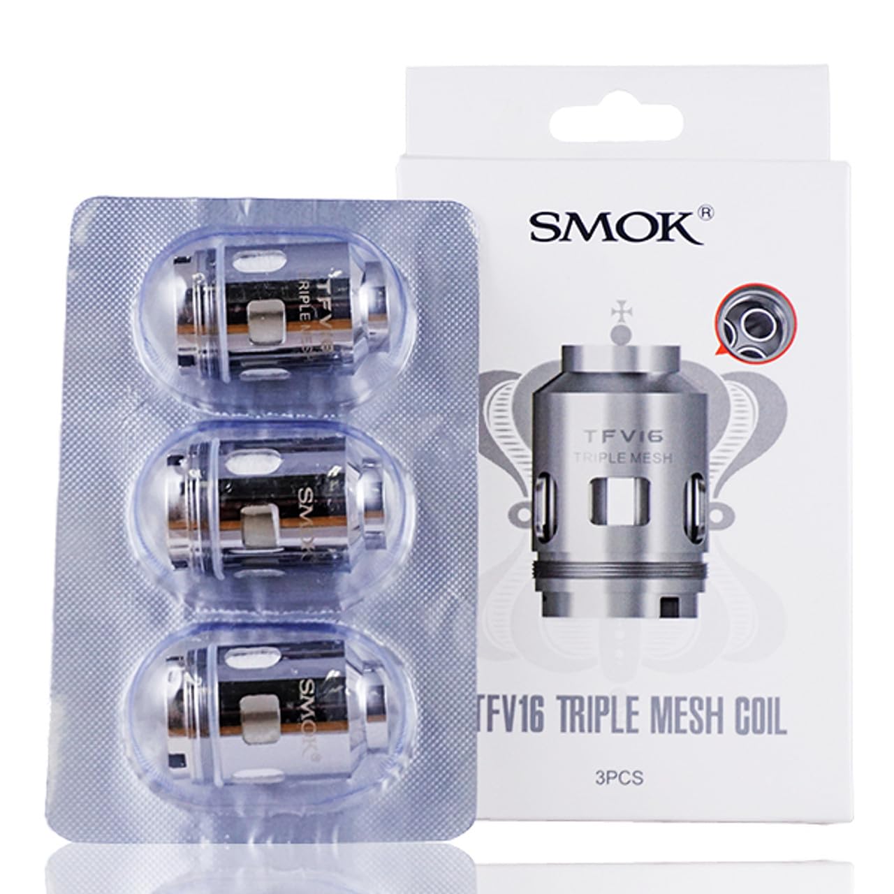 SMOK TFV16 Replacement Coils, Triple Mesh, 0.15 Ohm, High-Performance Coil Works With TFV16 Tank, TFV18 Tank, Mag P3 Kit, Morph 2 Kit, SMOK Vaping Coils, Pack of 3, No Nicotine