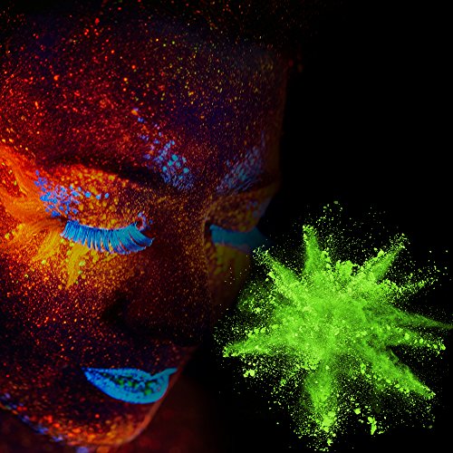 Glominex (AT978 70g Green Blacklight Color Powder, Glow Dark Powder, Glow Powder, Pigment Glowing Powder, Party Stuff Powder, Blacklight Powder, Phosphorescent Powder, Rave Supplies - Green