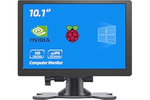 HMTECH 10.1 Inch HDMI Monitor 1280X800 Portable HD VGA Monitor LCD IPS Screen w/Dual-Speaker for Raspberry pi/PC/Laptop/TV/Camera/Gaming