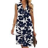 QACOHU Summer Dresses for Women 2026 Sleeveless Beach Floral Tshirt Sundress Casual Tank Dress S-2XL