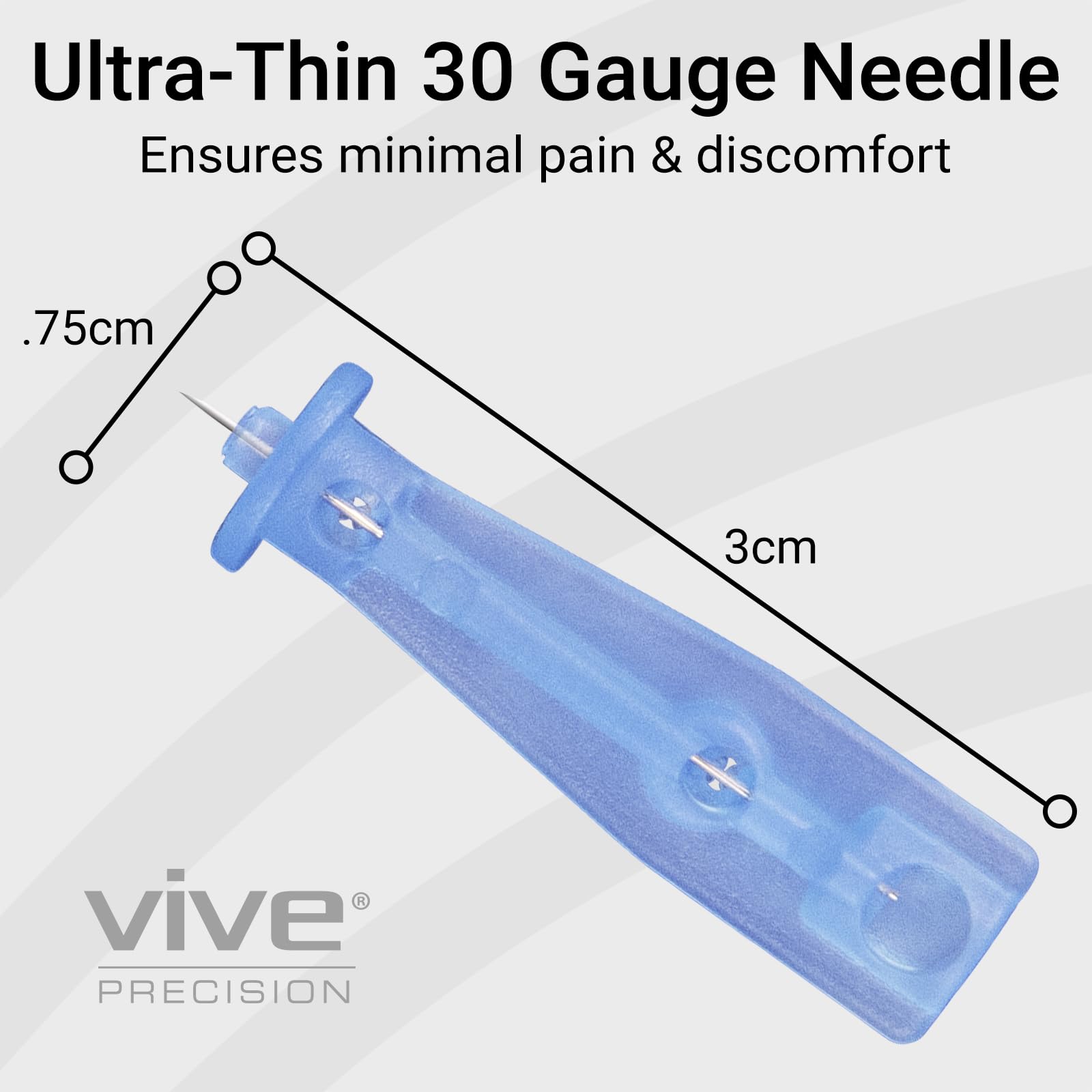 Vive Precision Easy-Twist Lancets for Diabetes Blood Sugar Extraction Testing, 30 Gauge Single Use Disposable Finger Pricker Needle Pen for Glucose Monitoring Devices (300 Easy-Twist Lancets)