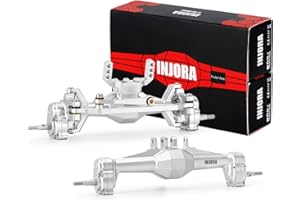 INJORA +5mm Diamond Portal Axles with Lay Down Servo Mount & Links for 1/18 RC Crawler TRX4M Upgrade(Silver)