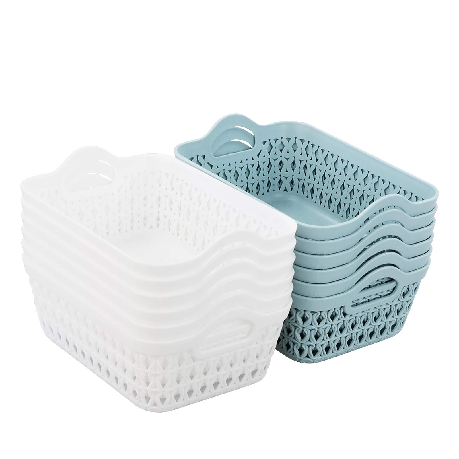 Annkky Mini Shallow Storage Basket, 12 Packs Plastic Storage Tray