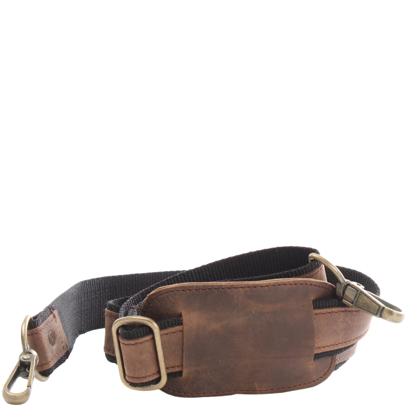 LECONI Carrying Strap Genuine Leather and Nylon Shoulder Strap for your Bag Adjustable in Length for Women + Men 4x150cm mud LEC-R2