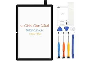 ARSSLY Touch Screen for ONN 10.1" Gen 3 Surf 2022 Tablet 100071485 Screen Replacement for ONN 100071485 Digitizer Touchscreen Glass Panel with Tools (Black, Not LCD Display)