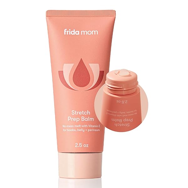 FRIDA MOM STRETCH MARK CREAM, EASTER BASKET STUFFER, MOISTURIZING LOTION FOR STRETCH MARKS AND PERINEAL MASSGES WITH VITAMIN E, 2.5OZ