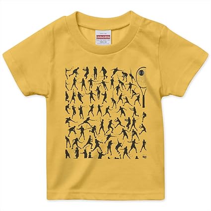 Amazon Co Jp Igsticker プリント Tシャツ キッズ 子供 90 サイズ Size おしゃれ クルーネック 黄色 イエロー バナナ色 T Shirt 0041 スポーツ テニス イラスト 服 ファッション小物