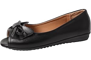 Womens Peep Toe Flats Bow Knot Comfortable Slip On Dressy Flats Casual Breathable Fashion Non-Slip Summer Flat Shoes