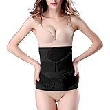 3 in 1 Postpartum Support - Recovery Belly/waist/pelvis Belt Shapewear Slimming Girdle (One Size, Black)