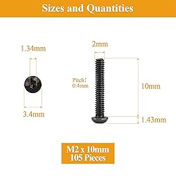 105 Pieces M2 x 10mm Button Head Socket Cap