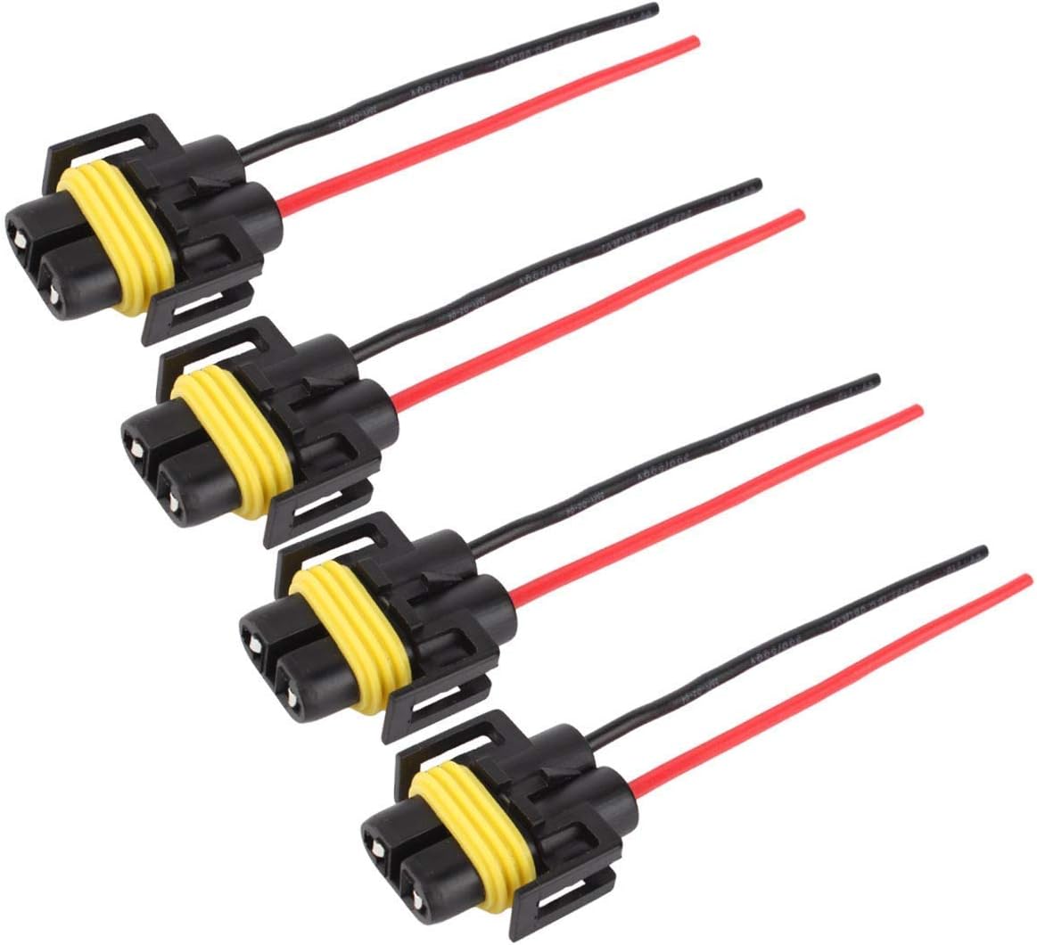 H11 / H8 / 881 Female Ceramic Plug Connector Pigtail For Fog Lights & Headlights (Set Of 2)