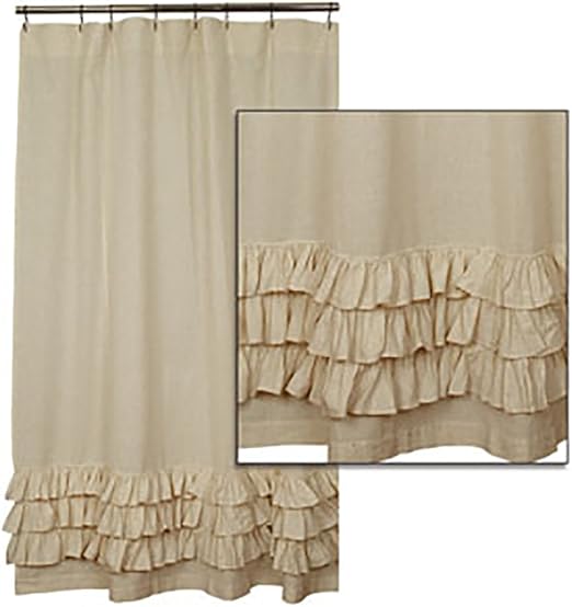 Amazon Com Flax Ruffled Shower Curtain By The Country House