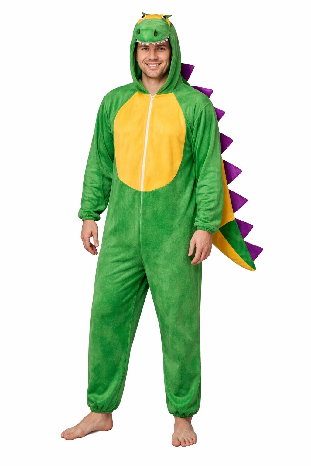 Adult Animal Costumes Unisex Pajamas Fancy Dress Outfit Cosplay Onesies (Dinosaur) โ image 1