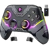 EasySMX X15 PC Controller - Enhanced Wireless Bluetooth Controller with Hall Joysticks/Hall Triggers/RGB Lighting - No Stick Drift, No Dead Zone - Work for Windows PC, Android, Steam and Switch