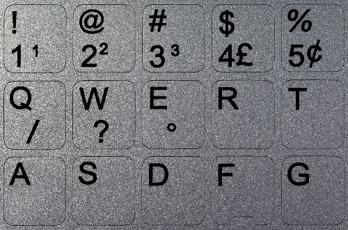 PORTUGUESE NOTEBOOK NON-TRANSPARENT SILVER KEYBOARD STICKERS
