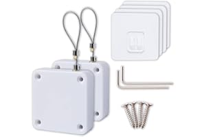 ACSONWIN Punch-Free Automatic Sensor Door Closer, Residential Sliding Screen Door Closer, Commercial Multifunctional Door Closer, Auto Door Closer with Steel Drawstring for Bedroom/Storm/Home (2 Pack White)