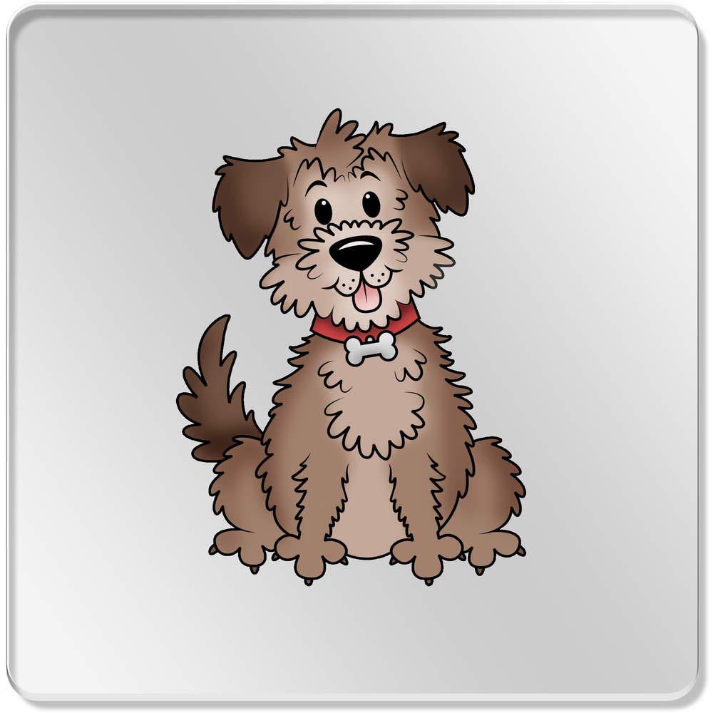 Azeeda 6 x Perro Mullido 95mm Cuadrado Acrílico Transparente Posavasos Utensilios de bar CR00129198 Artículos y equipo de servicio para la restauración