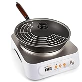 NESTIQEX Induction Wok, 1700w Portable Electric Woks Single Burner Electric Cooktop Induction Heater With 13-inch Carbon Steel Wok