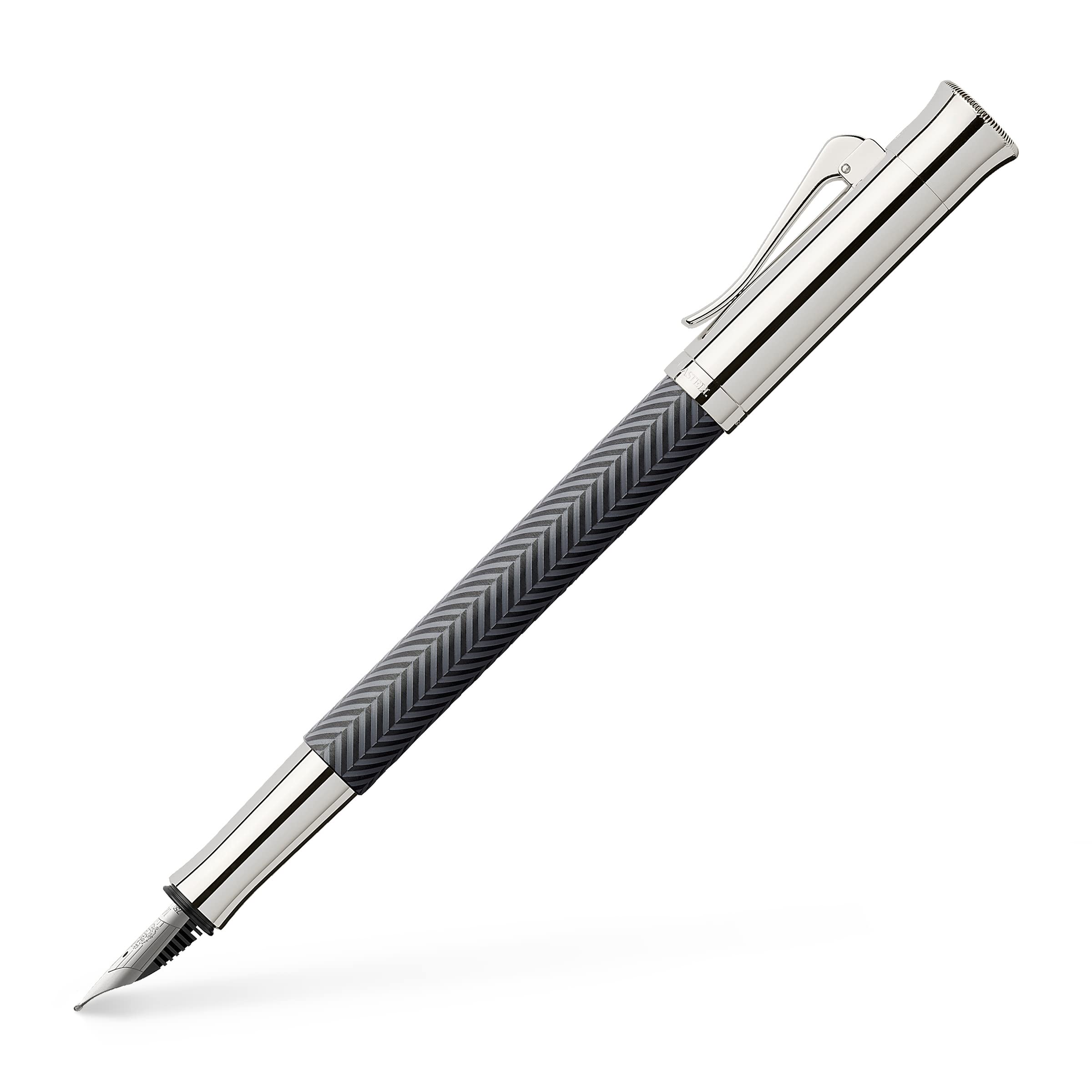 Graf von Faber-Castell Medium Guilloche Fountain Pen - Cisele Black