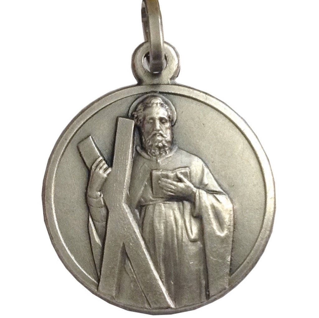 I G J 925 Sterling Silver Saint Andrew the Apostle Medal - The Patron Saints' Medals