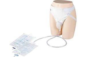 YOOGUSTO Wearable Urinal Bag with Reusable Silicone Urine Catheter Bag (2000ml & 1000ml), Portable External Urine Collector Bag for Elderly Men White